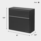 Adoorn Locking Galvanized Steel Wall Mount Black Mailbox