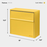 Adoorn Locking Galvanized Steel Wall Mount Yellow Mailbox