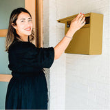 Adoorn Locking Galvanized Steel Wall Mount Yellow Mailbox