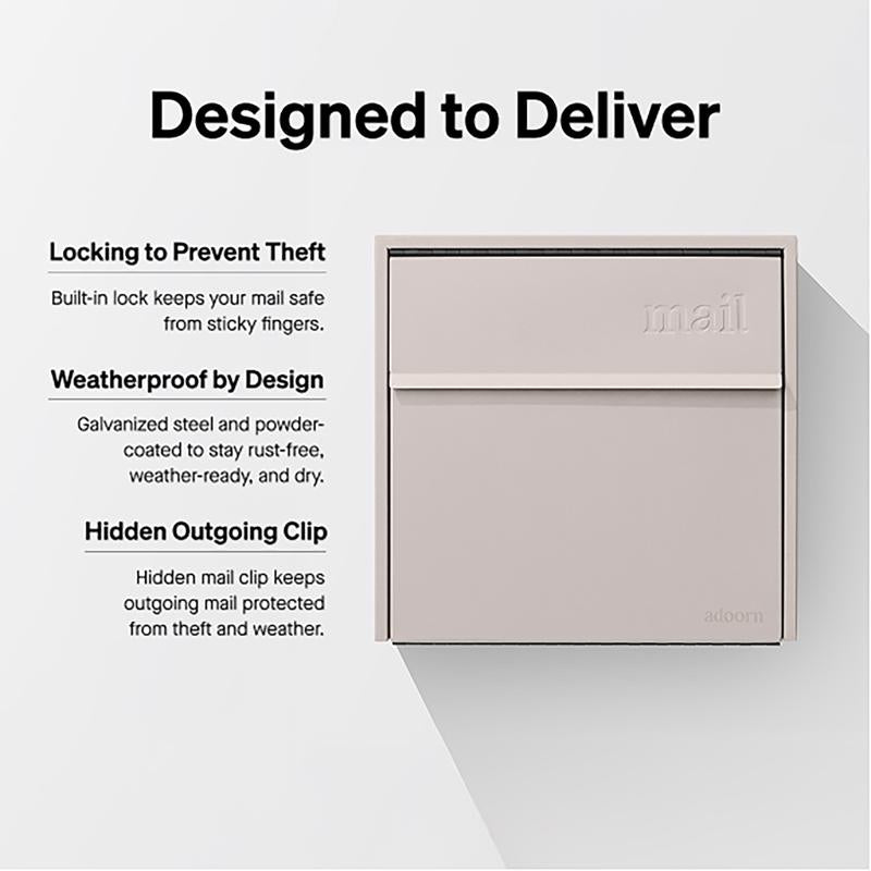 Adoorn Locking Galvanized Steel Wall Mount Sand Stone Mailbox