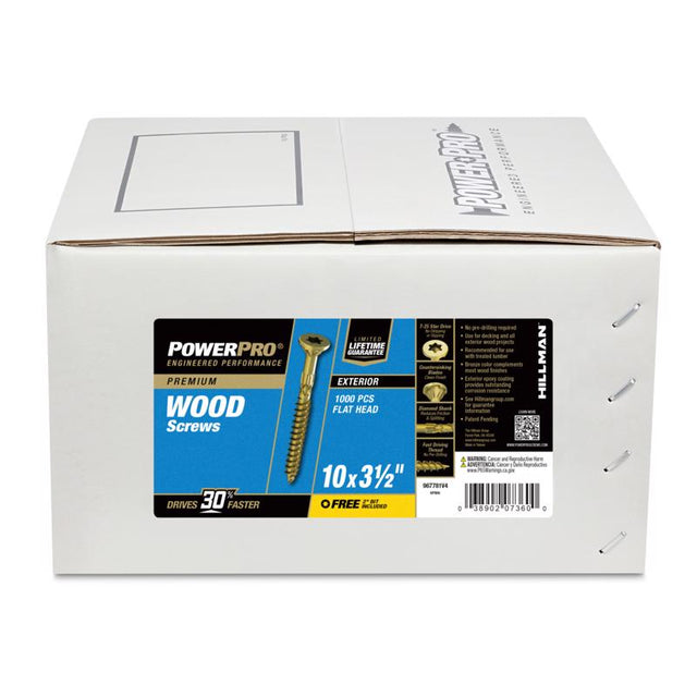 Power Pro No. 10 Ga. X 3-1/2 in. L Bronze Star Flat Head Deck Screws