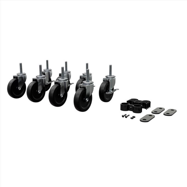 MonsterRax 3 in. H X 3 in. W X 3 in. D Steel Wire Rack Caster Wheel Kit
