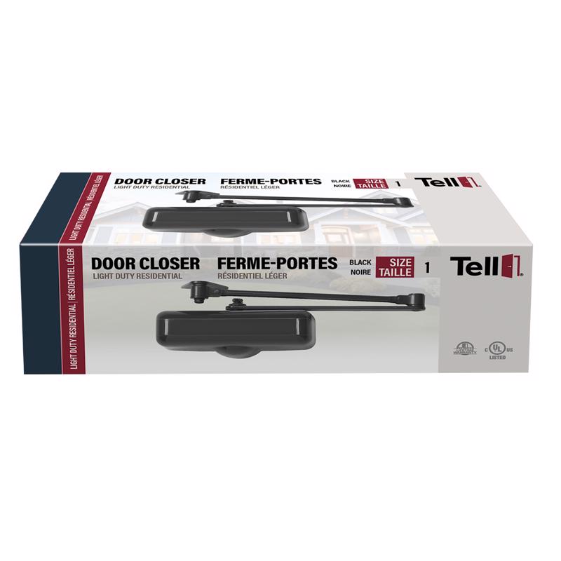 Tell Manufacturing Matte Black Aluminum/Steel Hydraulic Door Closer Grade 1