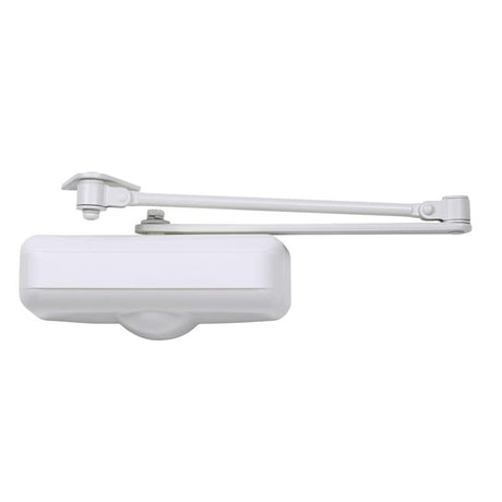 Tell Manufacturing Powder Coated White Aluminum/Steel Hydraulic Door Closer Grade 1