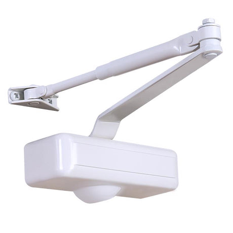 Tell Manufacturing Powder Coated White Aluminum/Steel Hydraulic Door Closer Grade 1