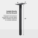 Adoorn 51 in. Black Galvanized Steel Mailbox Post