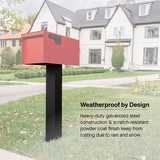 Adoorn 51 in. Black Galvanized Steel Mailbox Post