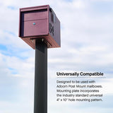 Adoorn 51 in. Black Galvanized Steel Mailbox Post