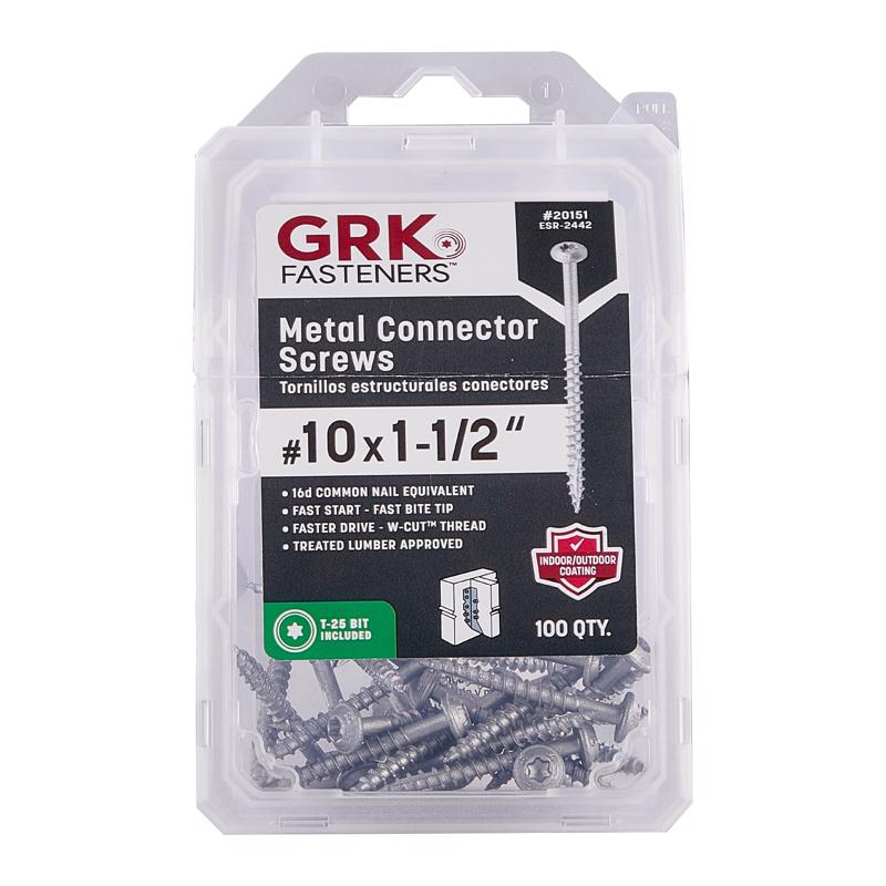 GRK Fasteners No. 10 Ga. X 1.5 in. L Star Washer Head Coarse Construction Screws