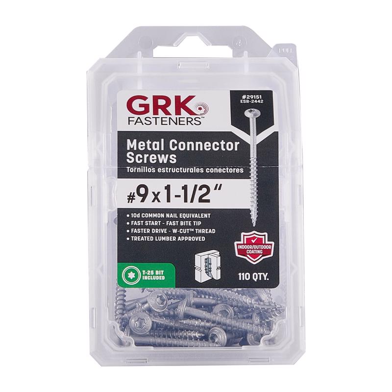 GRK Fasteners No. 9 Ga. X 1-1/2 in. L Star Washer Head W-Cut Connector Screws