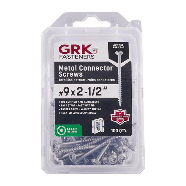 GRK Fasteners No. 9 Ga. X 2.5 in. L Star Washer Head Coarse Construction Screws
