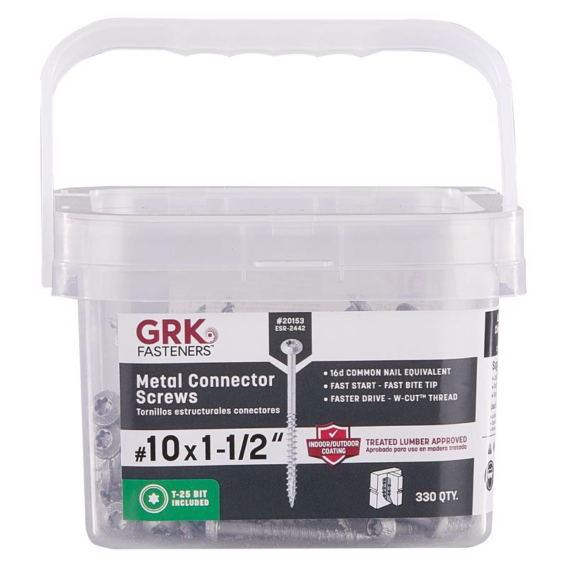 GRK Fasteners No. 10 Ga. X 1-1/2 in. L Star Washer Head Coarse Construction Screws