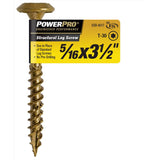 PowerPro 5/16 in. X 3 1/2 in. L Star Carbon Steel Lag Screw 50 pk