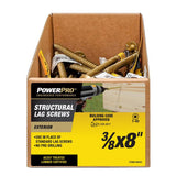 PowerPro 3/8 in. X 8 in. L Star Carbon Steel Lag Screw 1 pk