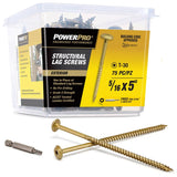 PowerPro 5/16 in. X 5 in. L Star Carbon Steel Lag Screw 75 pk