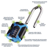Squire 5.19 in. H X 1.96 in. W X 1.41 in. L Stainless Steel 4-Dial Combination Marine Padlock