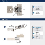 Amerock 2-1/4 in. W X 2-13/16 in. L Steel Cabinet Hinge 1 pk