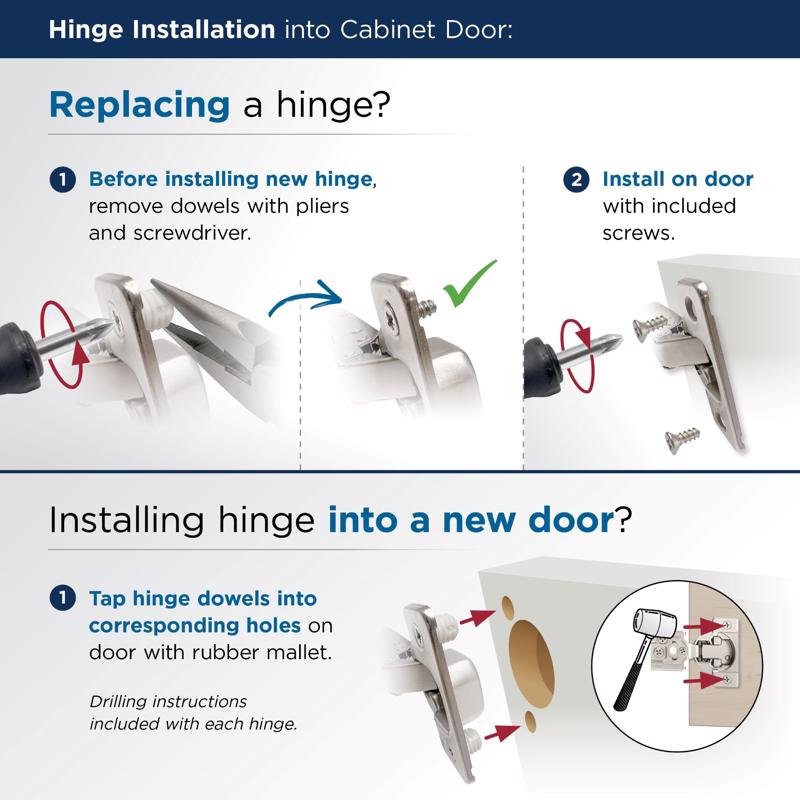 Amerock 2-1/4 in. W X 2-13/16 in. L Steel Cabinet Hinge 1 pk