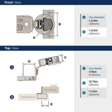 Amerock 2-1/4 in. W X 2-7/8 in. L Steel Cabinet Hinge 2 pk