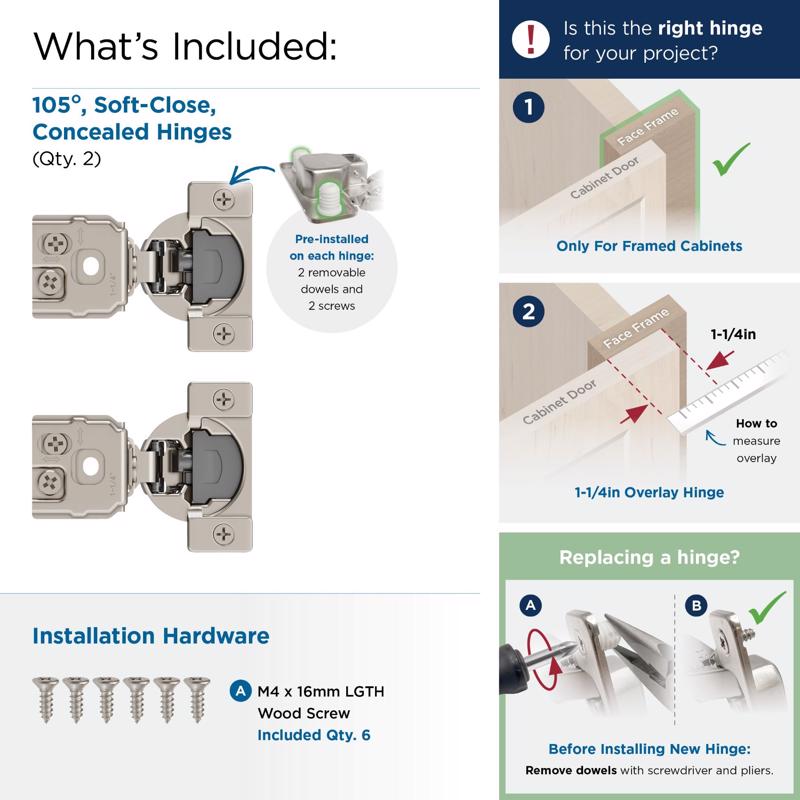 Amerock 2-1/4 in. W X 2-7/8 in. L Steel Cabinet Hinge 2 pk