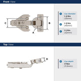 Amerock 2-7/16 in. W X 4-1/2 in. L Steel Cabinet Hinge 2 pk