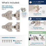 Amerock 2-7/16 in. W X 4-1/2 in. L Steel Cabinet Hinge 2 pk
