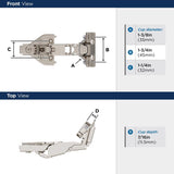 Amerock 2-9/16 in. W X 5-5/8 in. L Steel Cabinet Hinge 2 pk
