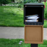Adoorn Galvanized Steel Post Mount Walnut Mailbox