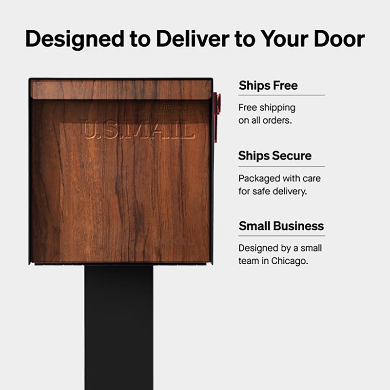 Adoorn Galvanized Steel Post Mount Walnut Mailbox