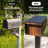 Adoorn Galvanized Steel Post Mount Walnut Mailbox