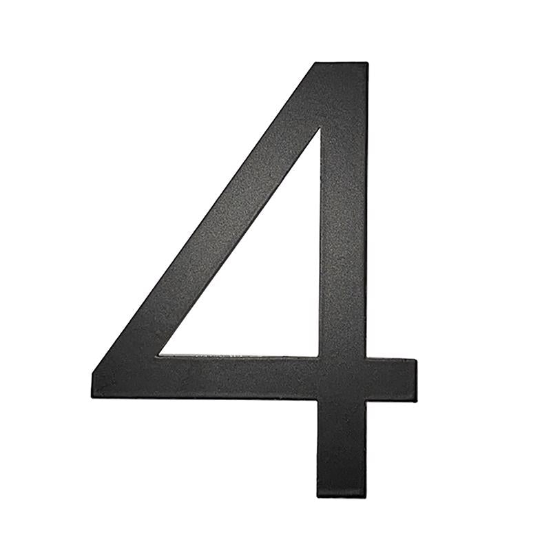 Adoorn Mailbox Address Number 4 in. Black Aluminum Self-Adhesive Number 4 1 pc