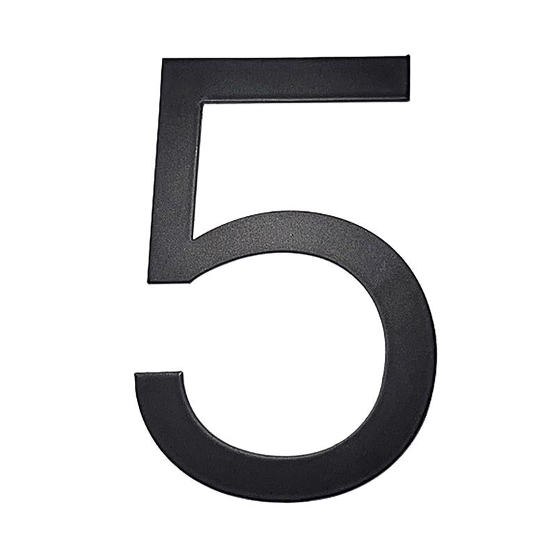 Adoorn Mailbox Address Number 4 in. Black Aluminum Self-Adhesive Number 5 1 pc