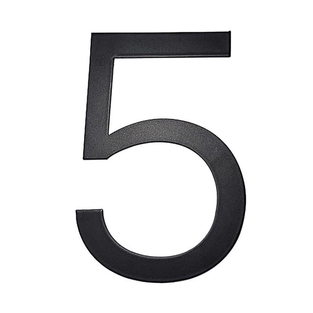 Adoorn Mailbox Address Number 4 in. Black Aluminum Self-Adhesive Number 5 1 pc