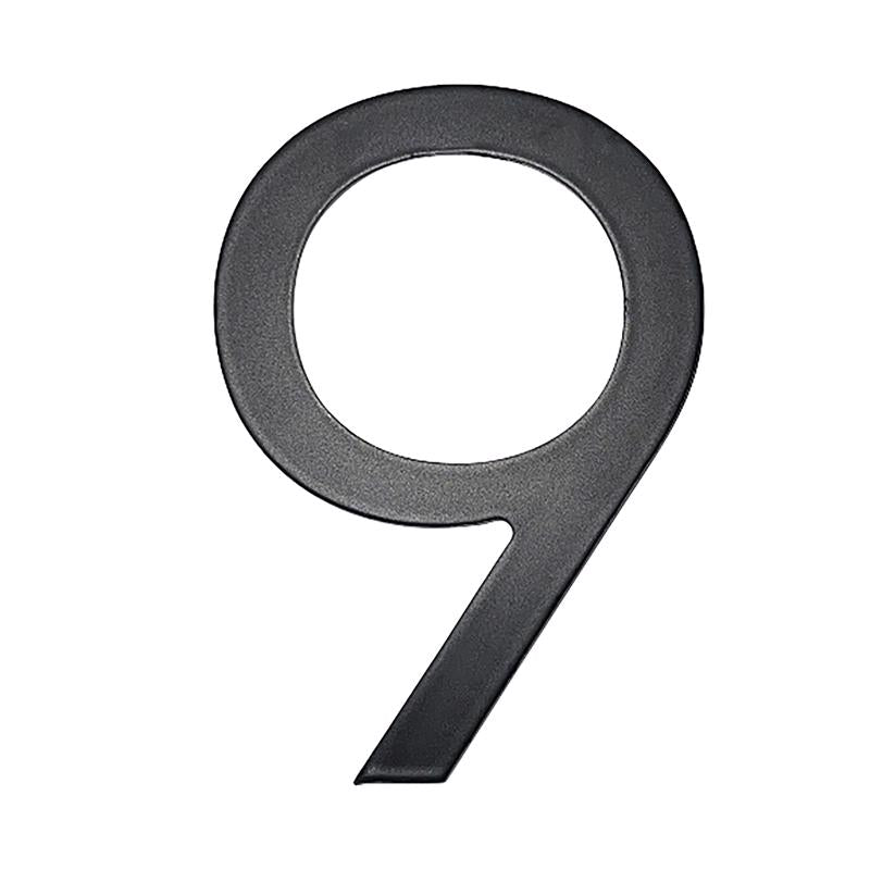 Adoorn 4 in. Black Aluminum Self-Adhesive Mailbox Number 9 1 pc