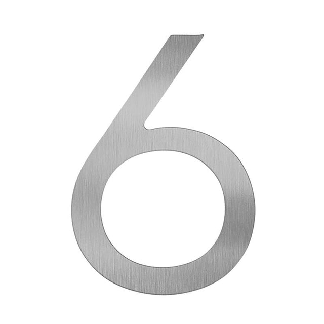 Adoorn 4 in. Silver Aluminum Self-Adhesive Mailbox Number 6 1 pc