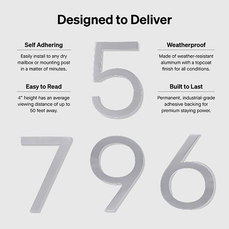 Adoorn 4 in. Silver Aluminum Self-Adhesive Mailbox Number 7 1 pc