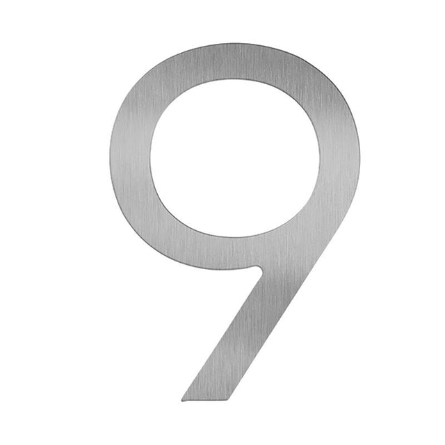 Adoorn 4 in. Silver Aluminum Self-Adhesive Mailbox Number 9 1 pc