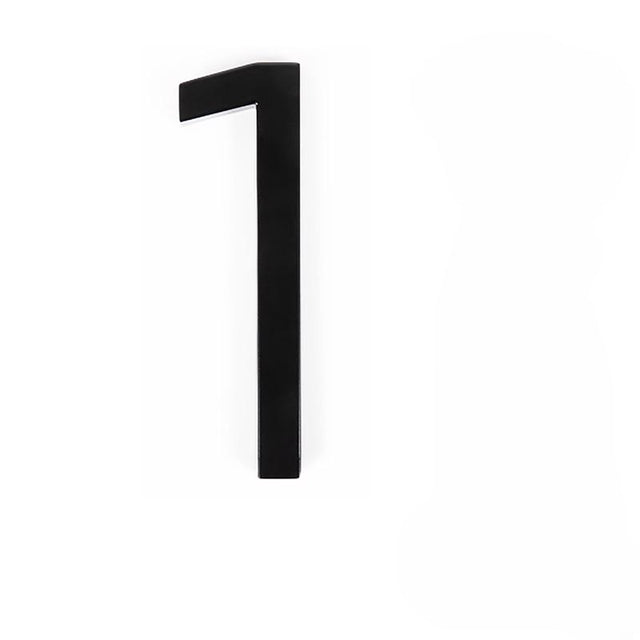 Adoorn 6 in. Black Aluminum Screw-On House Number 1 1 pc
