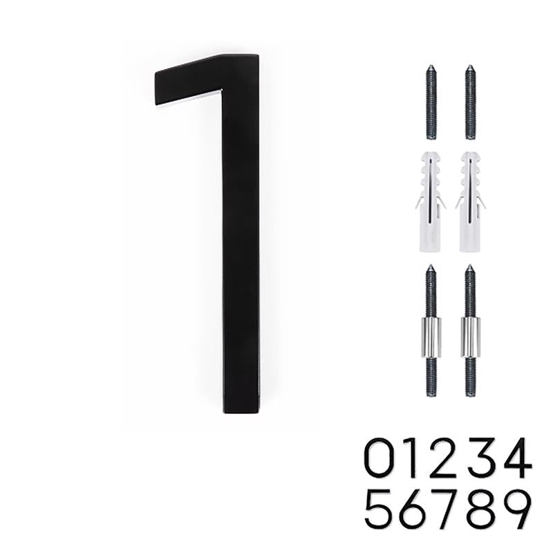Adoorn 6 in. Black Aluminum Screw-On House Number 1 1 pc