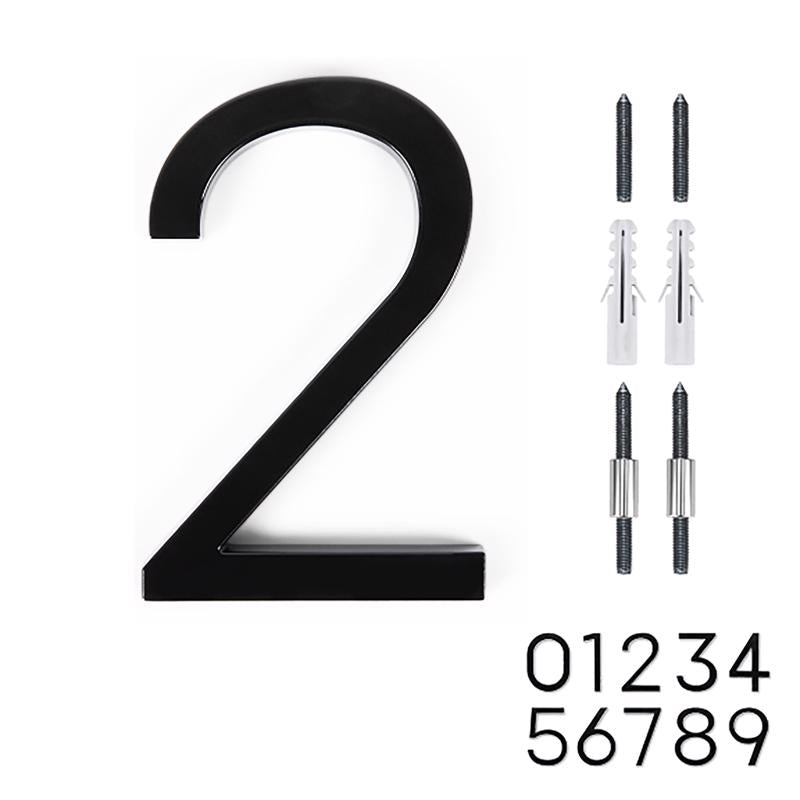 Adoorn 6 in. Black Aluminum Screw-On House Number 2 1 pc