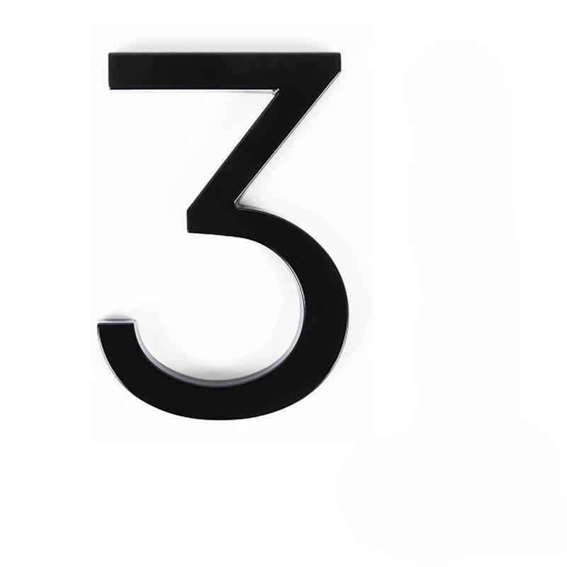 Adoorn 6 in. Black Aluminum Screw-On House Number 3 1 pc