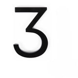 Adoorn 6 in. Black Aluminum Screw-On House Number 3 1 pc