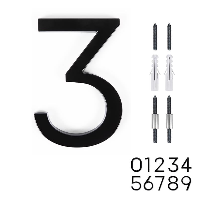 Adoorn 6 in. Black Aluminum Screw-On House Number 3 1 pc