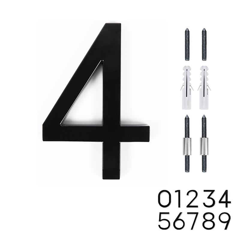 Adoorn 6 in. Black Aluminum Screw-On House Number 4 1 pc