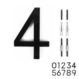 Adoorn 6 in. Black Aluminum Screw-On House Number 4 1 pc
