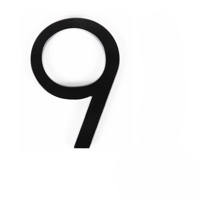 Adoorn 6 in. Black Aluminum Screw-On House Number 9 1 pc
