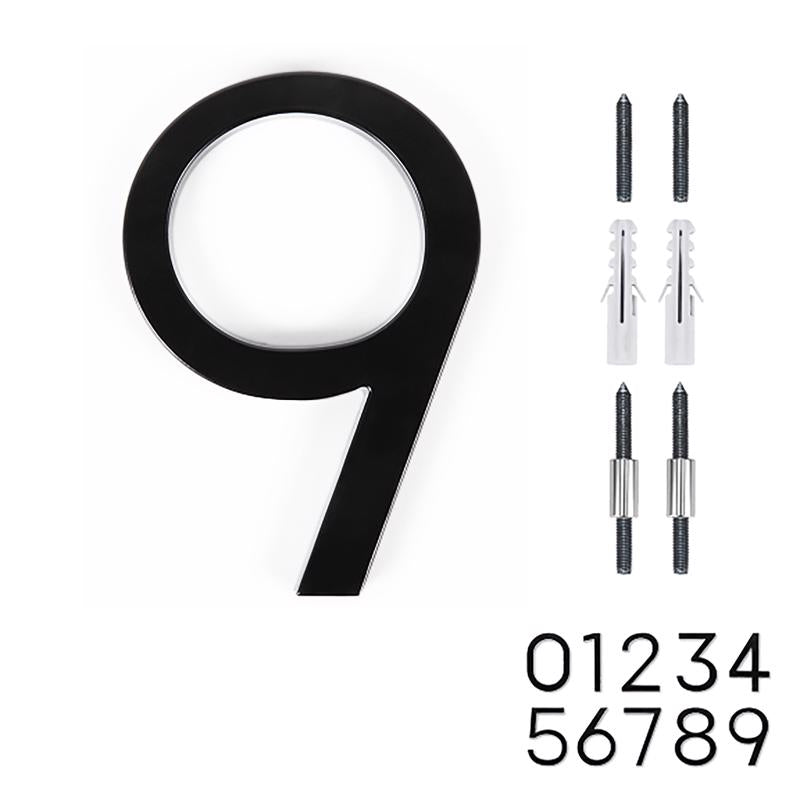 Adoorn 6 in. Black Aluminum Screw-On House Number 9 1 pc
