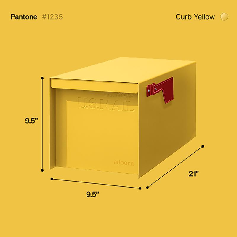 Adoorn Galvanized Steel Post Mount Curb Yellow Mailbox