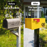 Adoorn Galvanized Steel Post Mount Curb Yellow Mailbox