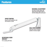 Wright White Aluminum Pneumatic Adjustable Hinge Pin Door Closer